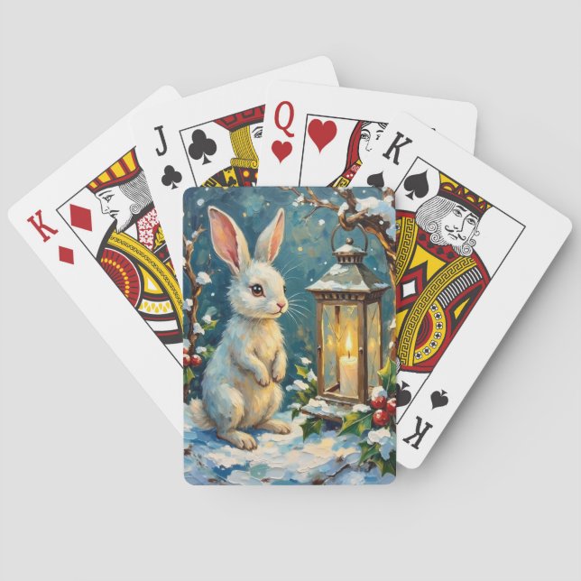 Baralho Vintage White Rabbit with Christmas Lantern (Verso)