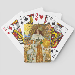 Baralho Vintage Woman Ouro Sun: Leo Zodiac Collage Art