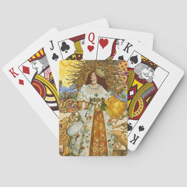 Baralho Vintage Woman Ouro Sun: Leo Zodiac Collage Art (Verso)