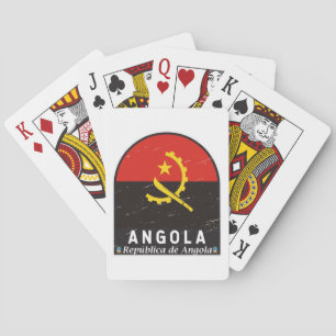 Baralho Vintagem com desgaste do emblema de Angola