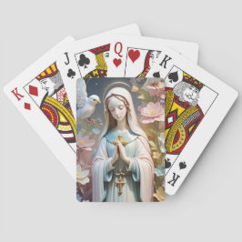 Baralho Virgem Maria jogando cartas, cartões de pôquer