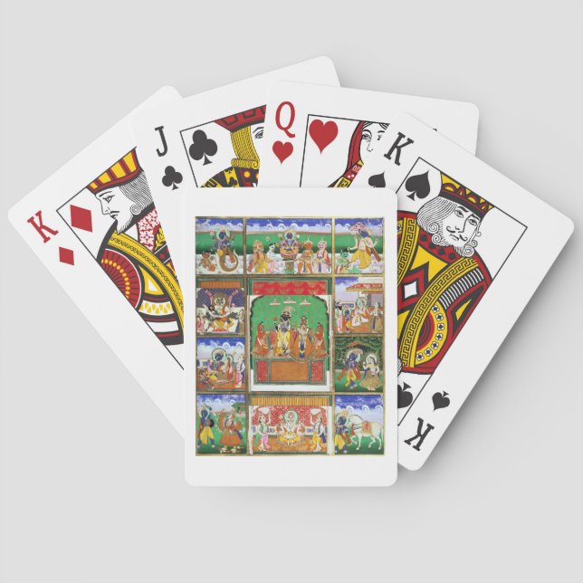 Baralho Vishnu no centro de seus dez avatares, Jaipur, R (Verso)