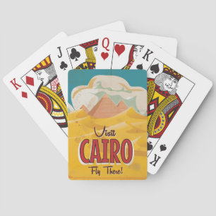 Baralho Visite o Cairo Egito pôster de viagem vintage