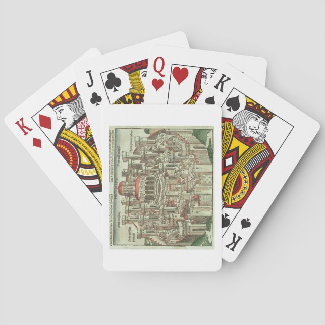 Baralho Vista da cidade murada de Jerusalém mostrando o T (Verso)