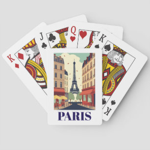 Baralho Vista da Torre Eiffel de Paris Viagem Vintage
