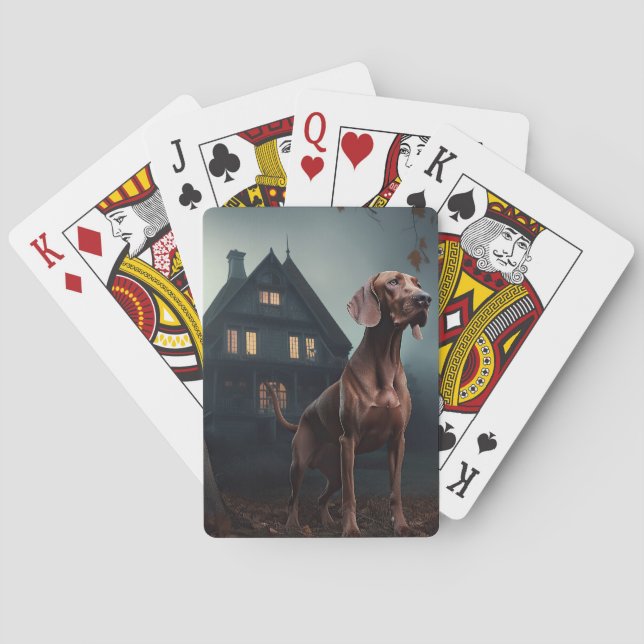 Baralho Vizsla Halloween Assustador (Verso)