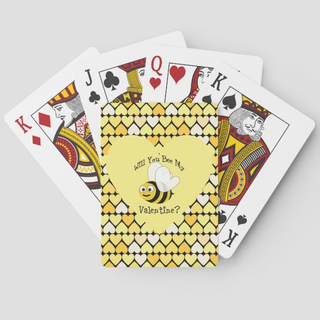 Baralho Você Será Meu Namorados? Corações amarelos (Verso)