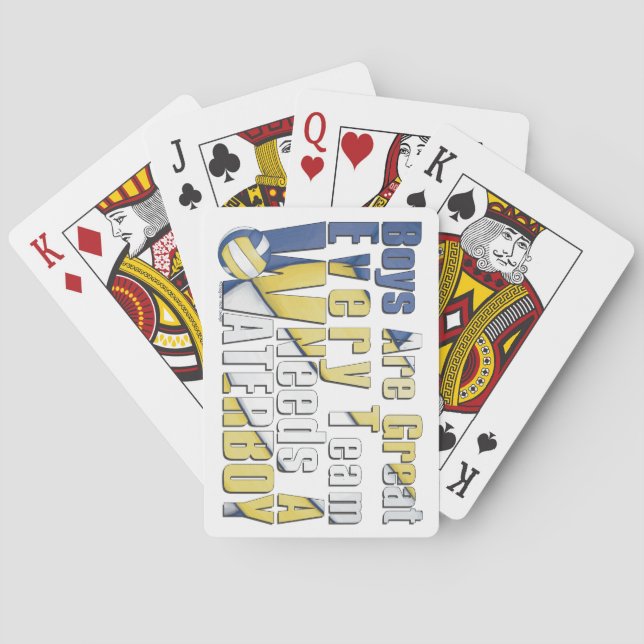 Baralho Voleibol de Waterboy em azul e amarelo (Verso)