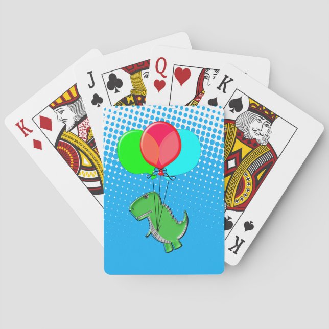 Baralho Voo T-Rex Cujo Céu Azul Tem Balões (Verso)