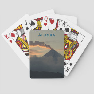 Baralho Vulcão de Alaska no por do sol