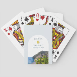 Baralho Watercolor Amalfi Coast Arch Italy Lemons Wedding