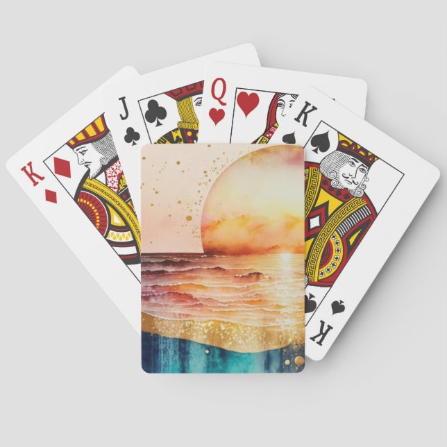 Baralho Watercolor Beach Series Design 3 (Verso)