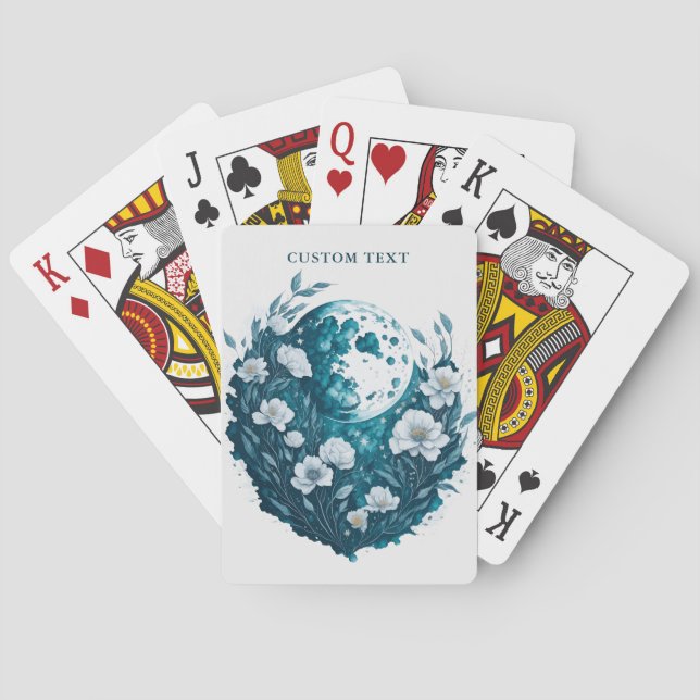 Baralho Watercolor Floral Moon Celestial Personalizada (Verso)