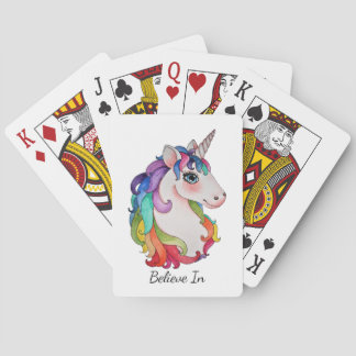 Baralho Watercolor Unicorn Com Cabelo Arco-Íris