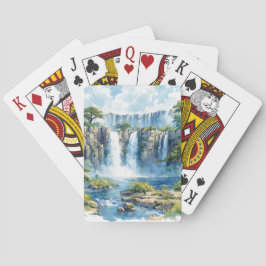 Baralho Watercolor Waterfall Victoria Falls 2 Natureza