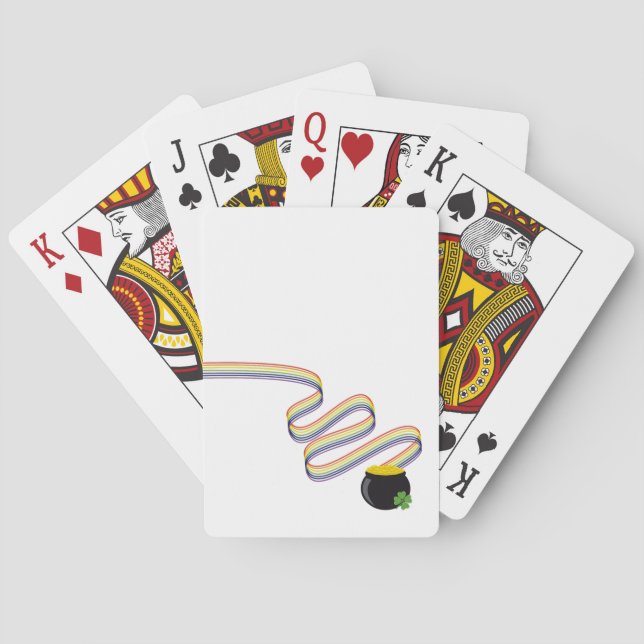 Baralho Wavy Rainbow Stripes Leading to Pot of Gold (Verso)