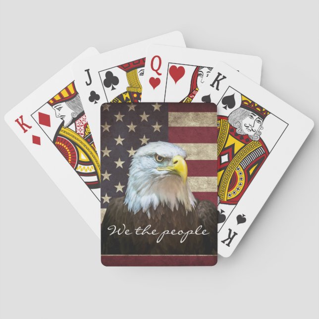 Baralho We The People Bald Eagle with Flag  (Verso)