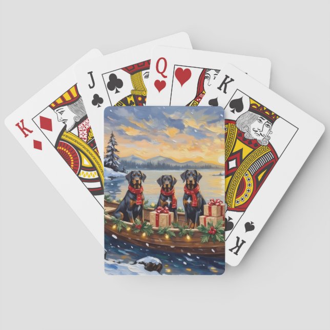 Baralho Weimaraner Christmas Boat Holiday (Verso)