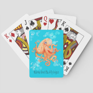 Baralho Welcome aboard cute orange octopus