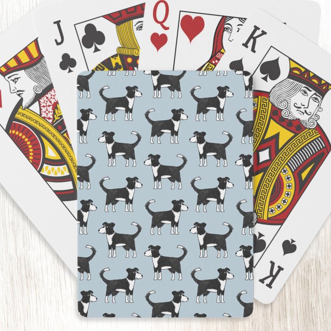 Baralho Welsh Border Collie Sheepdog Pattern (Fun Welsh Border Collie Sheepdog art playing cards)