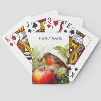 Baralho  Whimsical Bird & Apple Delight Playing Cards