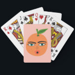 Baralho Whimsical Orange Funny Face PERSONALIZAR TI<br><div class="desc">Personalize com seu nome ou iniciais. Verifique meu compro para frutas e padrões mais divertidos!</div>