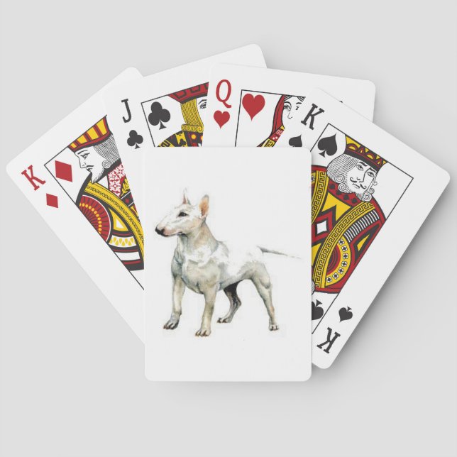 Baralho White Bull Terrier Dog Playing Cards (Verso)