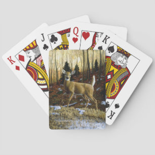 Baralho Whitetail Deer Doe na Floresta de outono