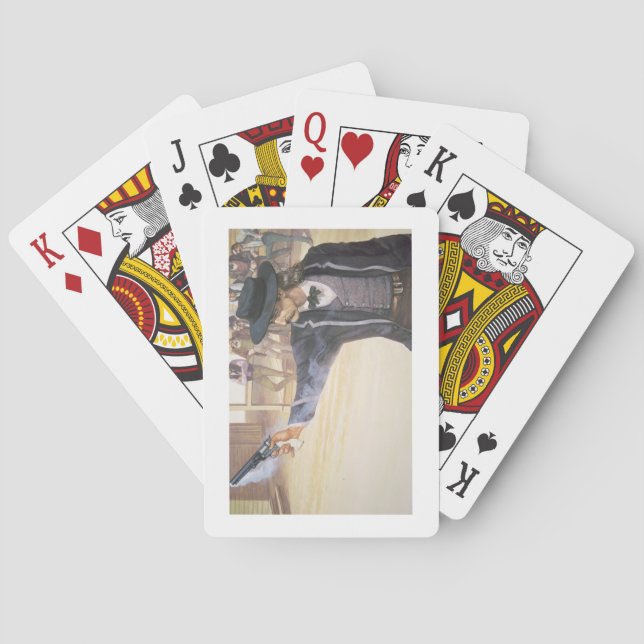 Baralho 'Wild Bill' Hickok (1837-76) demonstra sua marca (Verso)