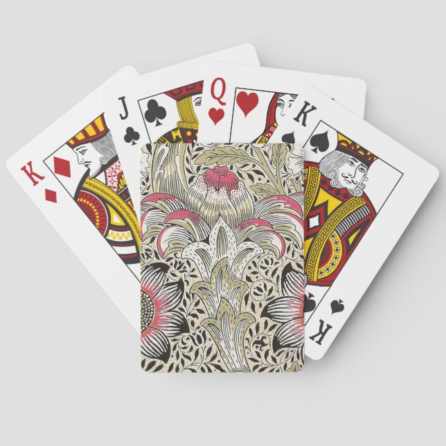 Baralho William Morris Corncockle wallpaper floral (Verso)