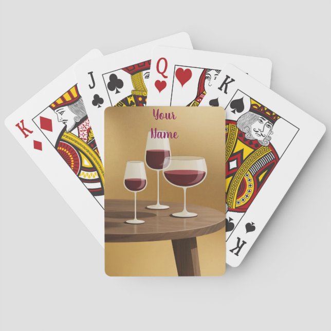 Baralho Wine Glasses On Table Your Name Card Deck  (Verso)