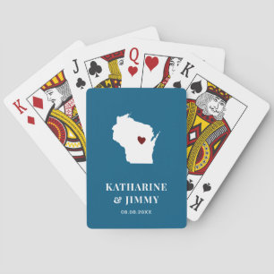Baralho Wisconsin Wedding Favor Deck of Cards, Mapa Estata