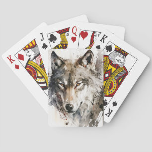 Baralho Wolf Portrait Animal Painting Willife Forest