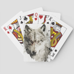 Baralho Wolf Portrait Animal Painting Willife Forest