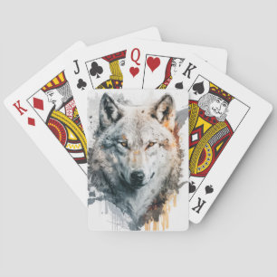 Baralho Wolf Portrait Animal Painting Willife Outdoor