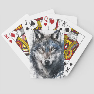 Baralho Wolf Portrait Animal Painting Willife Outdoor