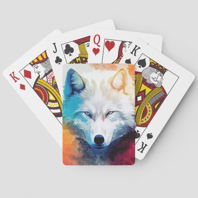 Baralho Wolf Wild Nature - Pintura De Cor Animal (Verso)