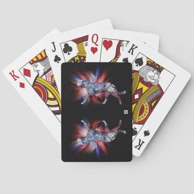 Baralho Wolfhound Red White e Blue, um irlandês patriótico (Verso)