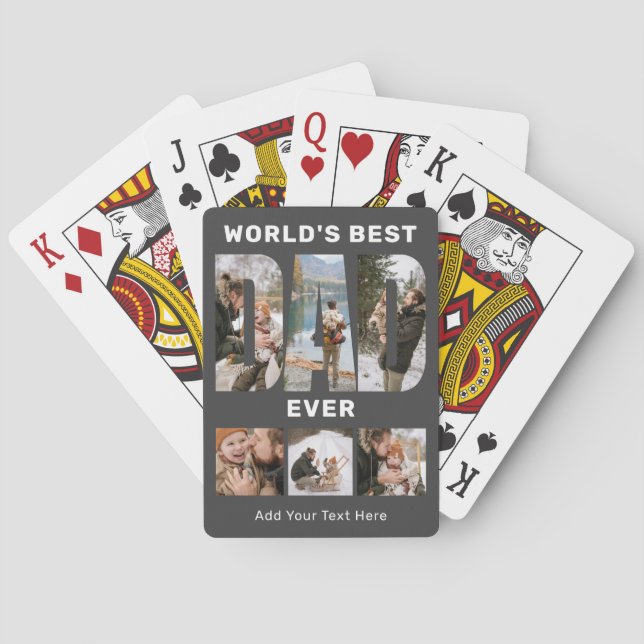 Baralho World's Best Dad Ever Custom 6 Photo Gray (Verso)