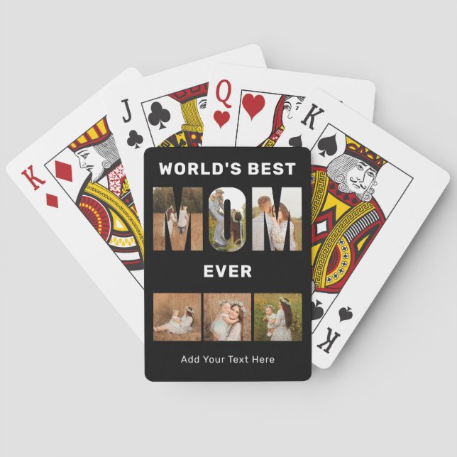 Baralho World's Best Mom Custom 6 Photo Black (Verso)