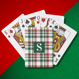 Baralho Xadrez Natalino Vermelho e Verde com Monograma Per