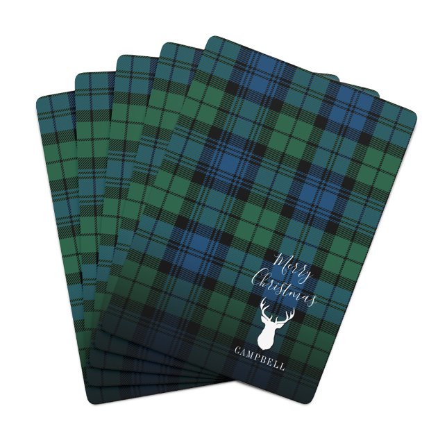 Baralho Xadrez personalizada de Tartan Clan Campbell (Rustic Plaid Campbell Tartan Playing Cards)