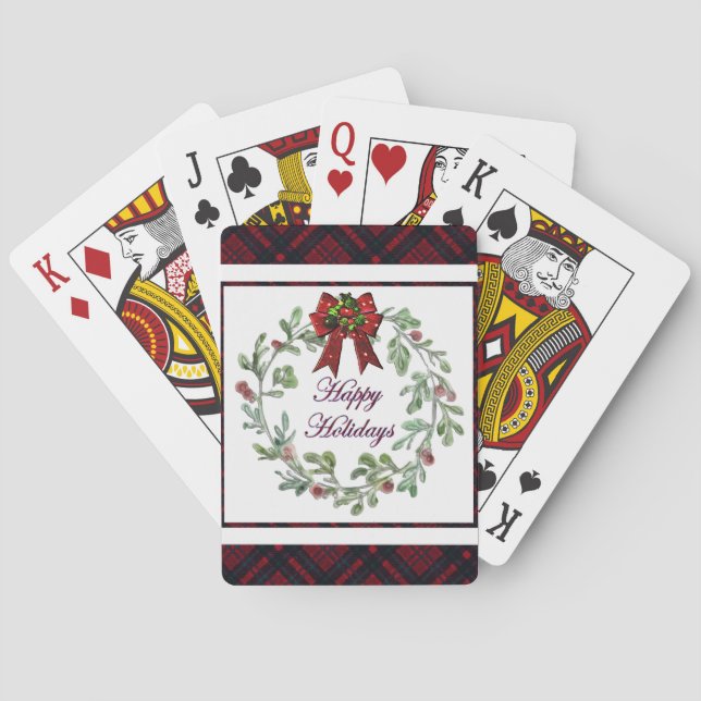 Baralho Xadrez Vermelha Feliz Feriados (Verso)