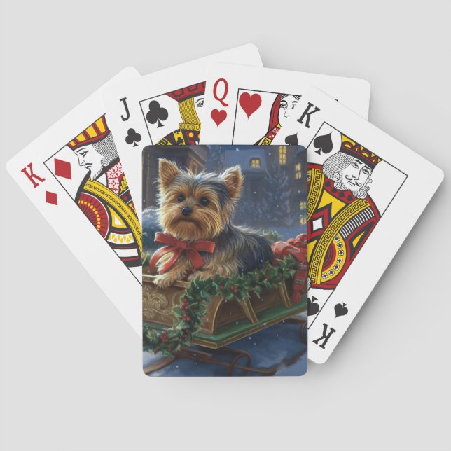 Baralho Yorkshire Terrier Temporada de Natal (Verso)