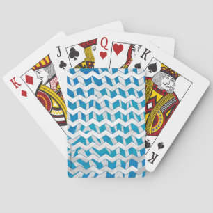 Baralho Zebra Blue e White Chevron