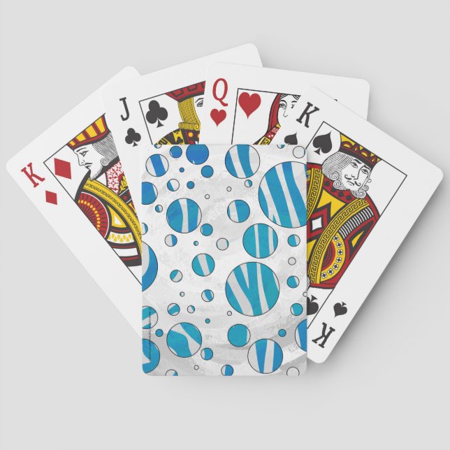 Baralho Zebra Bolinhas branca e azul (Verso)