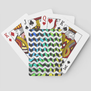 Baralho Zebra Chevron Black e Rainbow Impressão