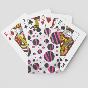 Baralho Zebra do ponto de Piloka do rosa preto e quente