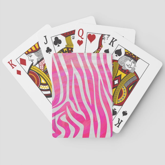 Baralho Zebra, rosa-quente e Impressão branco (Verso)