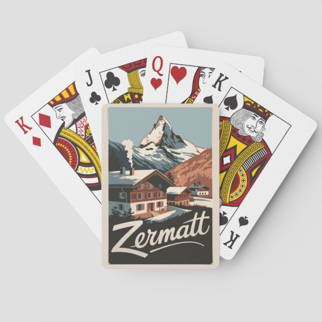 Baralho Zermatt Suiça Art Vintage (Verso)